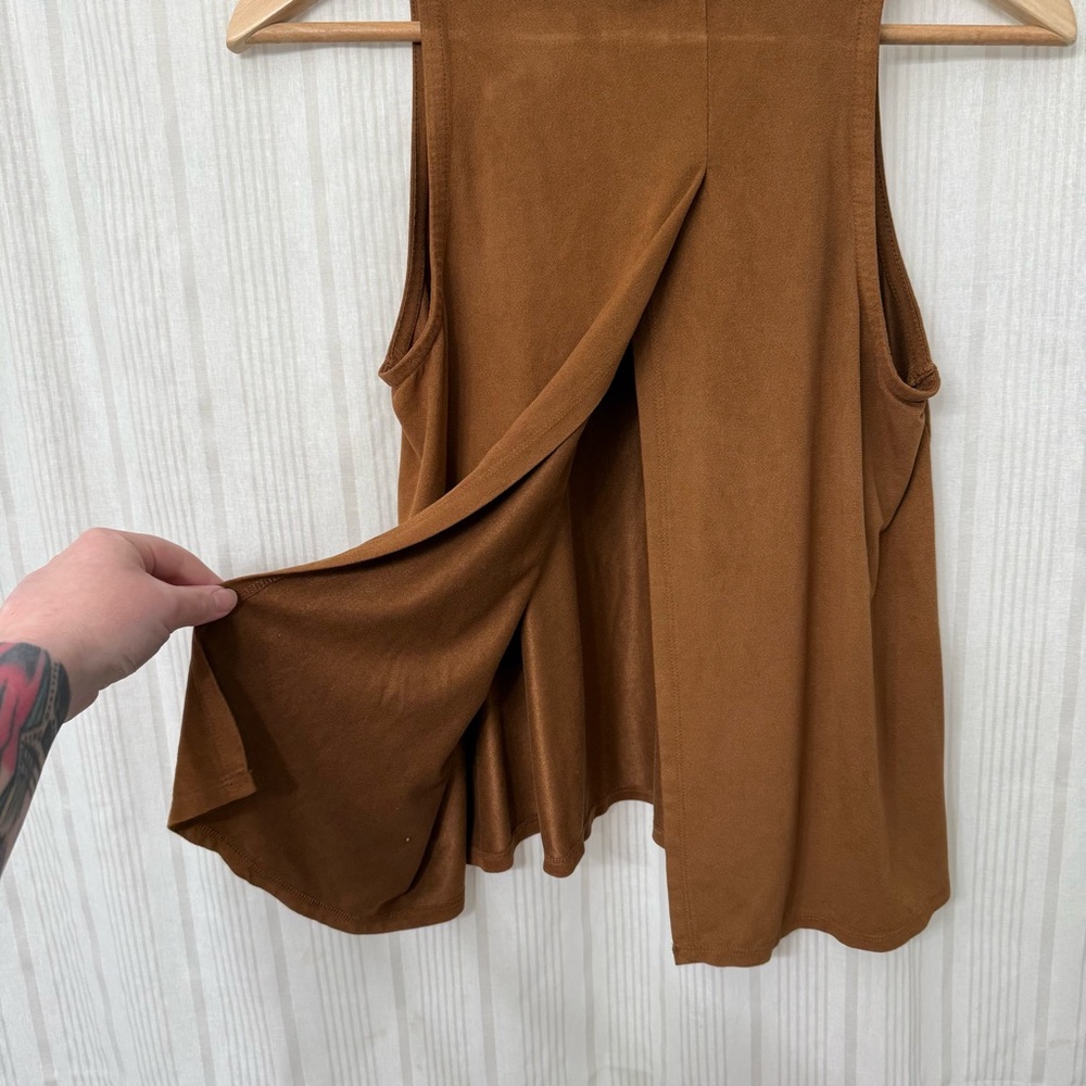 Arizona Jeans Co. Brown Suede Wrap Back Tank - Picture 5 of 5